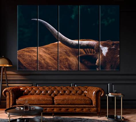 Texas Longhorn Cow Wall Decor Texas, Texas Wall Art, Office Wall Decor ...