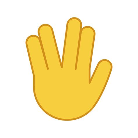 Vulcan salute emoji color icon. Live long and prosper hand gesture ...