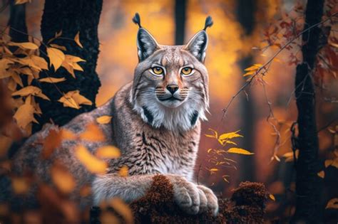 Premium AI Image | Close wild lynx in nature habitat Generative AI