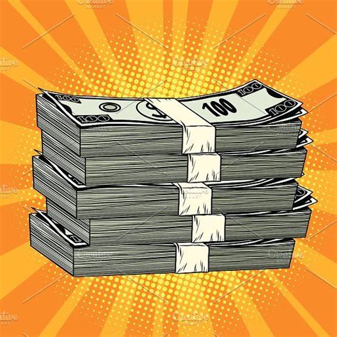 Stack of money dollar pop art retro | Pop art, Money stacks, Retro vector