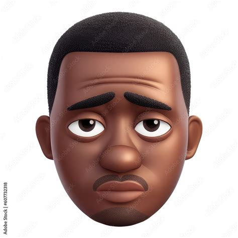 Emoji sad African-American man on transparent background. PNG, memoji ...