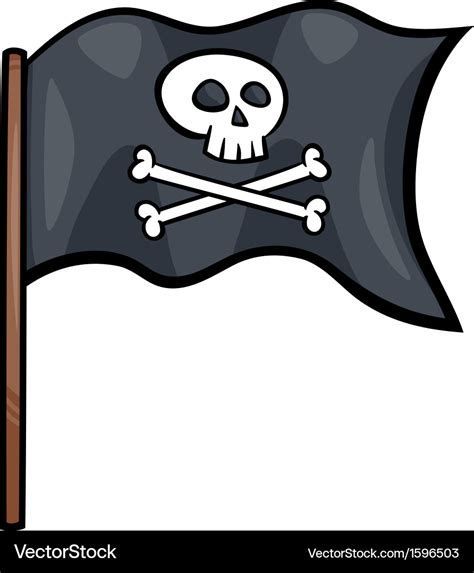 Pirate flag cartoon clip art Royalty Free Vector Image