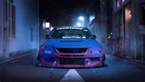 HD JDM Mitsubishi Lancer Evolution Tuning Wallpaper