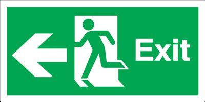 150x450mm Exit (Symbol) Arrow Left Rigid | Blitz Media