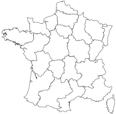 Blank map of France: outline map and vector map of France