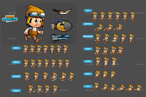 2D Game Character Sprites 256