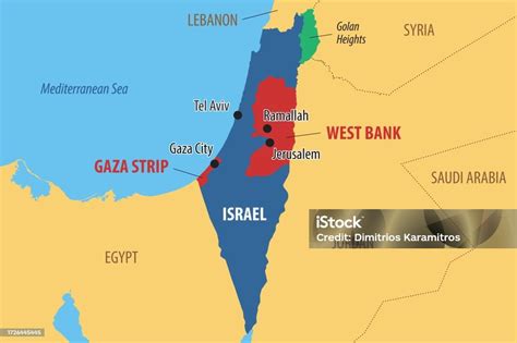 Map Of The Israelipalestinian Conflict Stock Illustration - Download ...