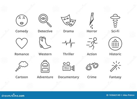 Genres. Include Detective, Comedy, Sci-fi Etc Stock Vector ...