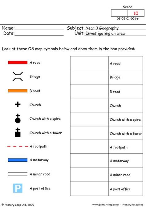 Map Legend Worksheets