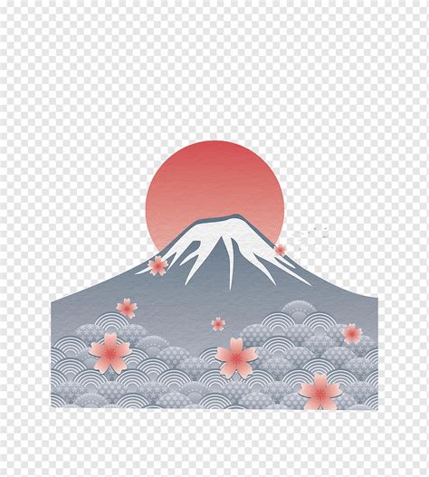 Tangan dicat Gunung Fuji, lukisan cat air, digambar tangan, kartun png ...