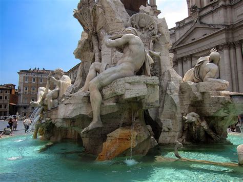 Bernini's Fountain of Four Rivers, Piazza Navona, Rome