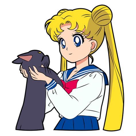 Sailor Moon and Luna Cat Sticker - Sticker Mania