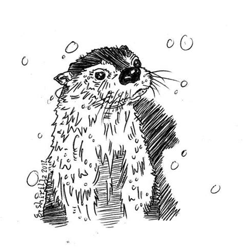 Original River Otter Drawing by shirilla on Etsy, $30.00 | Otter drawing