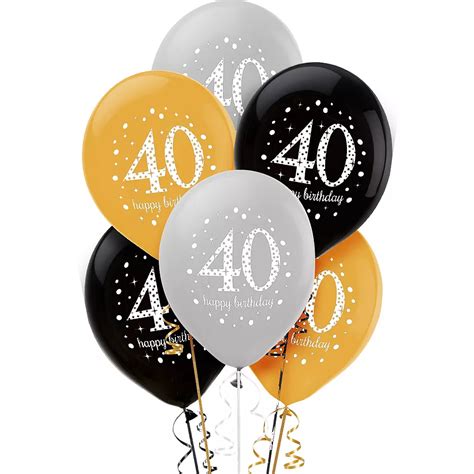 40th Birthday Balloons 6ct - Sparkling Celebration | Party City Canada