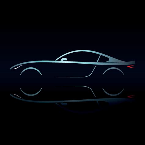 Blue light silhouette sport car on black background. 1986479 Vector Art ...