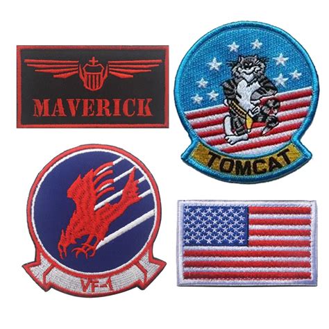 TOP GUN MAVERICK PETE MITCHELL PATCHES GOOSE NICK BRADSHAW TOMCAT US ...