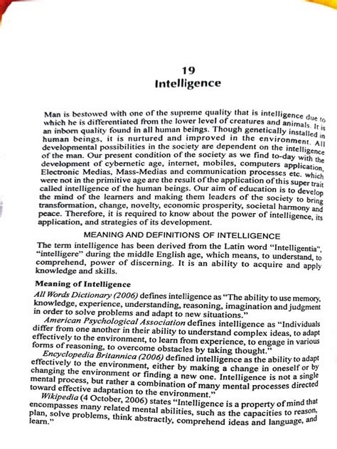 Understanding the Nature and Types of Human Intelligence | PDF ...