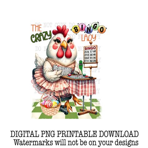 Crazy Bingo Lady Png, Bingo Clipart, Digital Download, Bingo Png ...