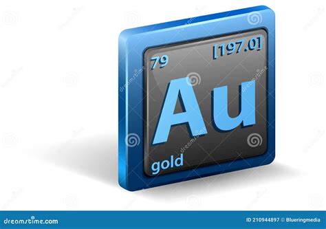 Gold Chemical Element. Chemical Symbol with Atomic Number and Atomic ...