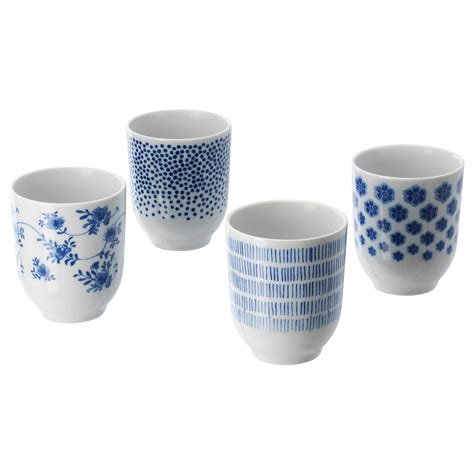 ENTUSIASM mug, patterned/blue, 22 cl - IKEA