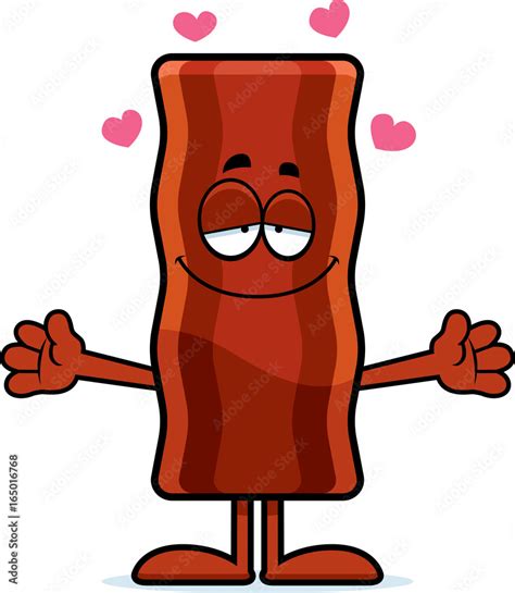 Cartoon Bacon Strip Hug Stock Vector | Adobe Stock