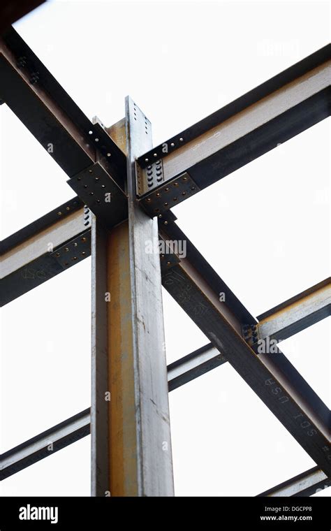 Construction steel I beams connected Stock Photo - Alamy