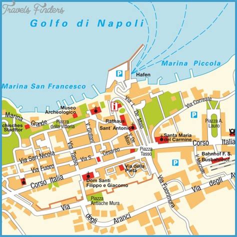 Sorrento Map - TravelsFinders.Com