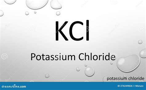 Potassium Chloride Chemical Formula on Waterdrop Background Stock ...