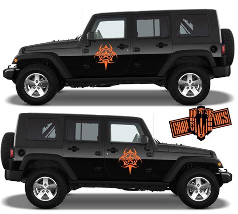 2x Decal Sticker Vinyl Side Racing Stripes for Jeep Wrangler