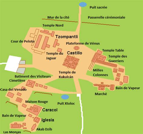 Chichen Itza Map | Locate Chichen Itza buildings