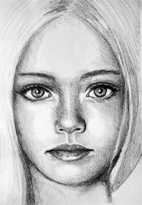 Pretty Girl Face Drawing at PaintingValley.com | Explore collection of ...