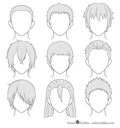 How to Draw Anime Male Hair Step by Step - AnimeOutline