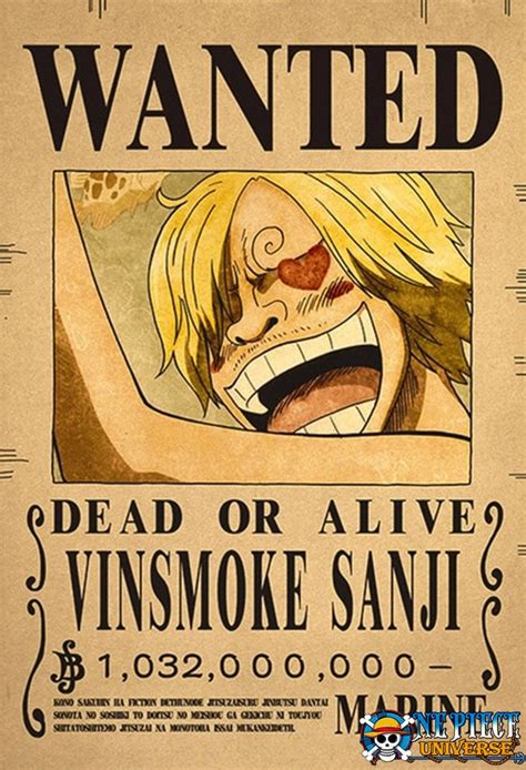 One Piece Sanji Wanted Poster Wall Decoration HOT - One Piece Universe ...