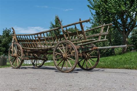 Wagon Old Oldtimer Wood Wheels Stock Photo - Image of oldtimer, side ...