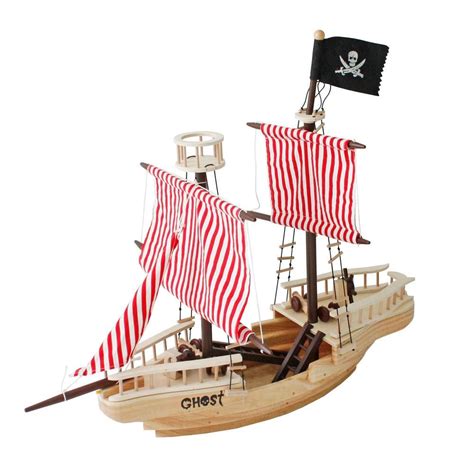 2019 New Pirate Ship Model Building Blocks Large Wooden Pirate Ship Toy ...