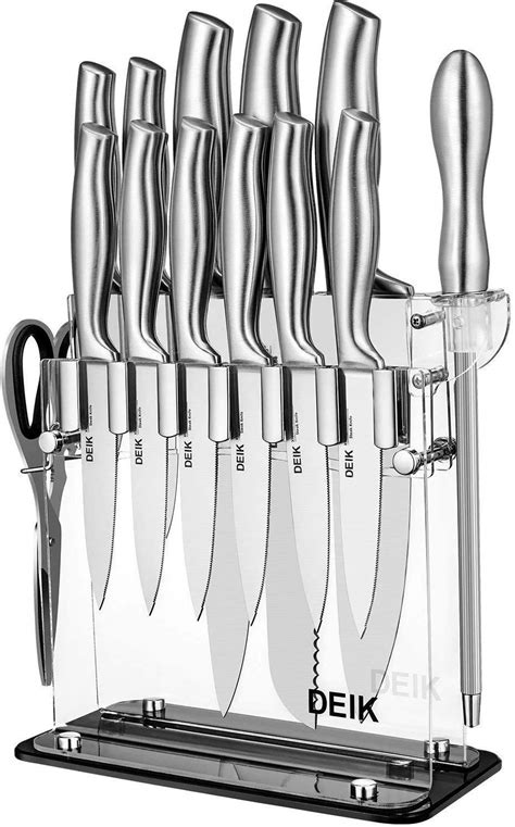 DEIK Knife Set High Carbon Stainless Steel Kitchen Knife Set 14 PCS ...