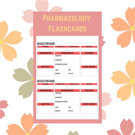 PHARMACOLOGY FLASHCARDS - Etsy