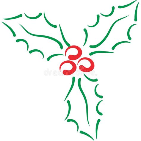 Holly line art stock illustration. Illustration of xmas - 336029