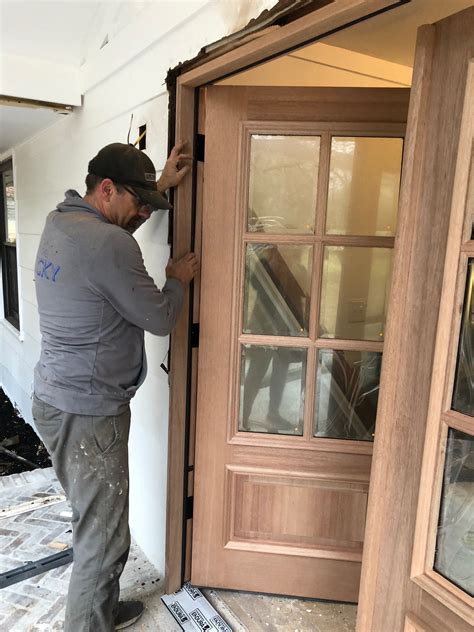 How to Install and Stain New Wood Front Doors - Beneath My Heart