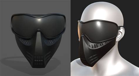 3D model Mask protection scifi military futuristic combat