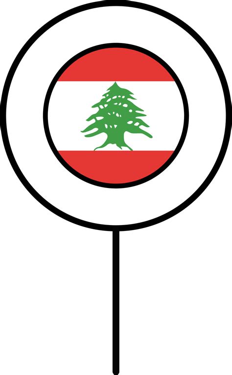 Lebanon flag circle pin icon. 22121593 PNG