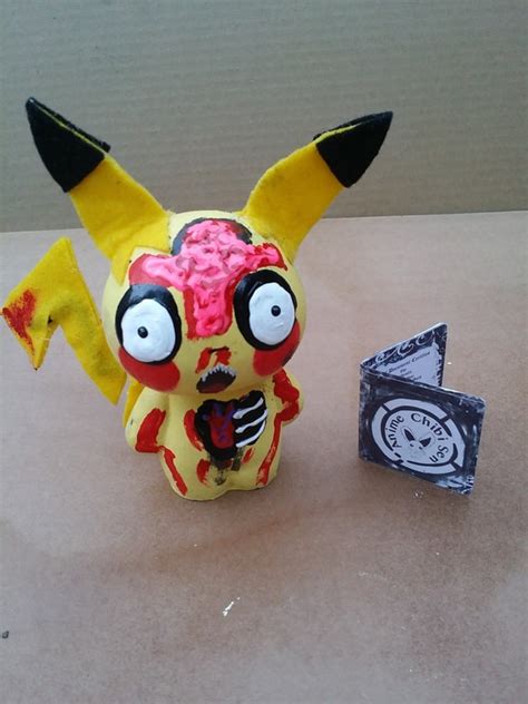 Chibi Zombie Figurine Inspired by Pikachu Pokemon Art