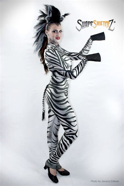 Women's ShapeShifterZ® 'ZEBRA' Bodysuit - sportswear/costume Animal ...