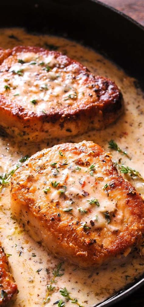 Pork Chops in Creamy White Wine Sauce | Pork chop recipes baked, Pork ...