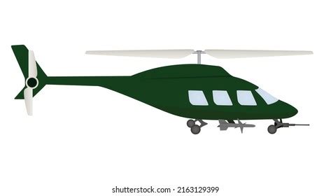 Green Military Helicopter Vector Illustration Stock Vector (Royalty ...