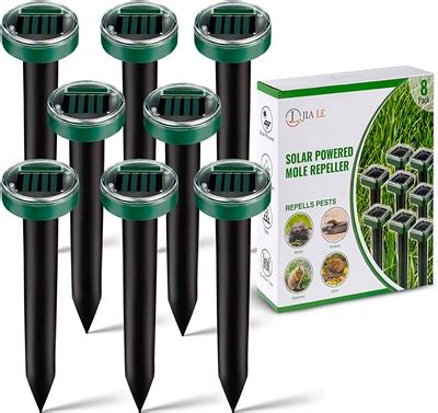 Mole Repellent Solar Power, 8 Pack Ultrasonic Gopher Repellent ...