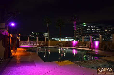 Tempe Mission Palms Fuchsia and Amber Color Wash - Karma Event Lighting