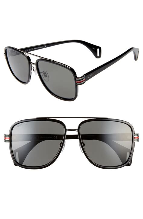 Gucci 58mm Square Aviator Sunglasses | Nordstrom