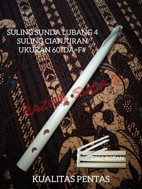 Seruling Bambu/Suling Sunda lubang 4/Suling Degung ukuran 52/Da=G# ...