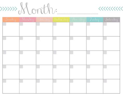 Monthly Schedule Template, Blank Monthly Calendar Template, Schedule ...